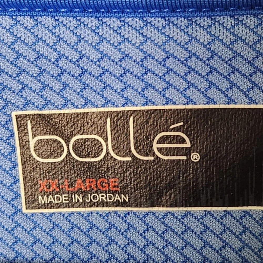 Bolle Mens XXL Blue Geometric‎ Micro Pattern Short Sleeve Performance Golf Polo